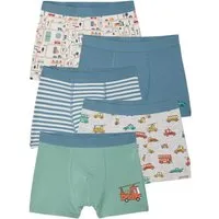 vertbaudet Boxershorts Boxershorts mit Auto- und Straßen-Motiven, Jungen 5er-Pack, Bio-Baumwolle