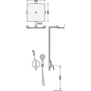 Tres Bausatz 3 Wege Unterputz Einhebelmischer Rapid box für die Dusche , 28137302 28137302