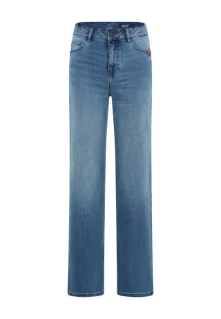 camel active - 5-Pkt Hose mit weitem Bein mid blue used - Gr. - 30