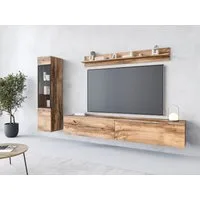 Home affaire Wohnwand VERA I, Vitrinen Türanschlag links/rechts wechselbar, (Komplett-Set, 3-St), Mediawand 230 cm, Vitrine mit Verglasung, stehend und hängend