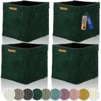 Lycce Regalkorb Kallax Boxen Cord 4er Set grün, Aufbewahrungsbox faltbar 33x33x31cm (4 St)