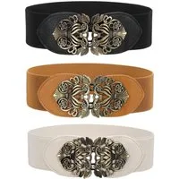 Bwecuy Taillengürtel Breiter Elastischer Taillengürtel für Frauen, Breite Retro Mode Cinch Damen Vintage Stretchy Taille Gürtel für Kleider