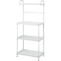 COSTWAY Küchenregal, mit verstellbaren Regalböden, Metall, 60x34,5x136cm