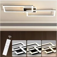 ZMH LED Deckenleuchte Whonzimmer 2-Rechtecke Geometrischem Kristall Modern Desgin 56W, dimmbar, LED fest integriert, warmweiß-kaltweiß, LED fest integriert