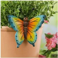 MARELIDA Tierfigur Blumentopfhänger Schmetterling Dekofigur Topfhänger Gartenfigur 11cm (1 St)