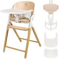 lionelo Hochstuhl CELIA (3-in-1-Hochstuhl Komplettset), 3in1/Einhandverstellung/Kunstleder/Tablett/Babyset enthalten
