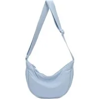 ITALYSHOP24 Schultertasche Damen Tasche Runde Brusttasche MOON Bag CrossBody Crossover Nylon, Umhängetasche Hüfttasche Slingntasche Reise sportlich-modernen Look