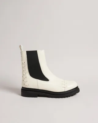 Ted Baker Lukki Womens White Chelsea Stiefel
