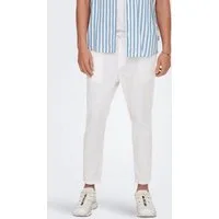 ONLY & SONS Schlupfhose ONSLINUS CROP 0007 COT LIN PNT NOOS Baumwolle mit Leinen, Gummizug und Kordel