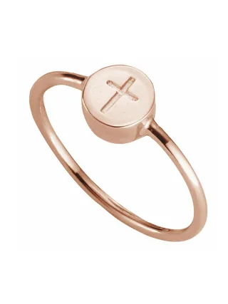 cai Ring 925/- Sterling Silber rotvergoldet Kreuz