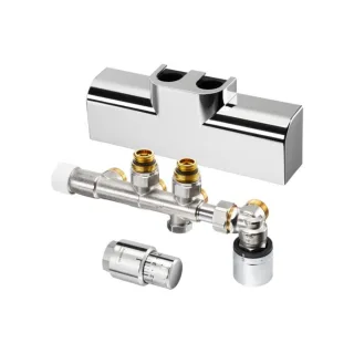 Oventrop Multiblock T-RTL Anschlussset 1184288 verchromt, für Multiblock T-RTL/Uni SH, Eckform