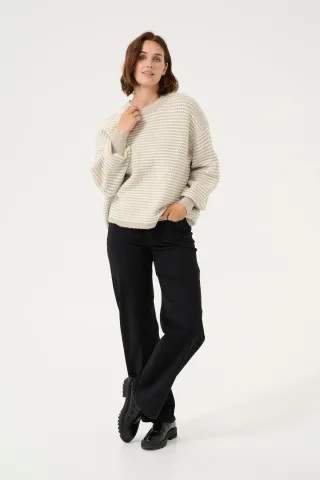 Strickjacke Regular fit Feather Grey/ Chalk Structure beige