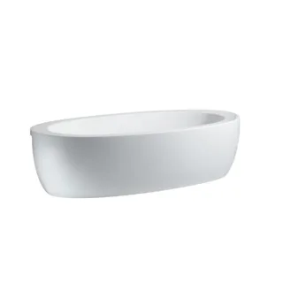 LAUFEN Alessi one Oval-Badewanne H2449700000001 203 x 102 cm, weiß, Halbeinbau, mit Schürze