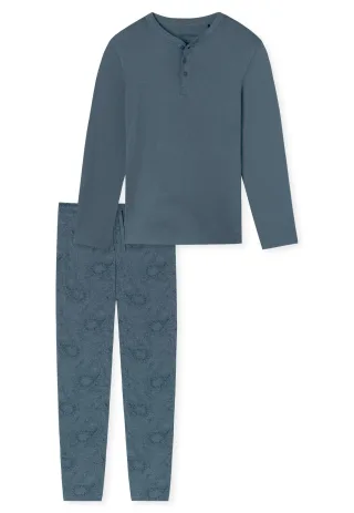 SCHIESSER - Schlafanzug lang jeansblau - Gr. - 56