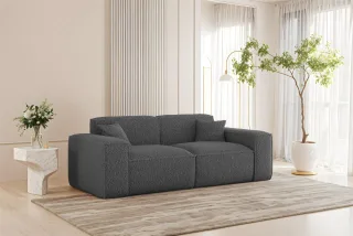 Sofa Designersofa CELES PREMIUM 2-Sitzer in Stoff Sven Dunkelgrau