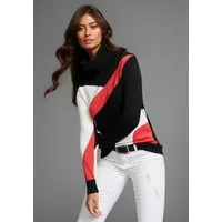 Laura Scott Strickpullover mit Rollkragen und Colorblock Design