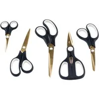 KING Scheren-Set Easycut, (Set, 5-tlg), 5 Scheren, Edelstahlklingen, Titan beschichtet, Soft-Touch Griffe
