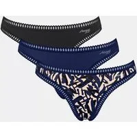 sloggi String GO Crush (3er Pack) dehnbare Spitzendetails, Multipack, Cotton-Mix, bequem
