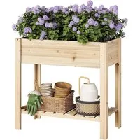 Woltu Hochbeet (1 St), mit Blumenkasten Ablageboden Folie, 80x75x40 cm
