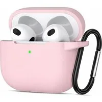 CoolGadget Kopfhörer-Schutzhülle Basic Silikon Hülle für AirPods 4 Schutzhülle mit Karabiner, Soft Touch Case, stoßfest, rutschfest, 360° Schutz, kabellos ladbar