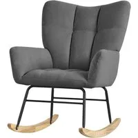 ML-DESIGN Schaukelstuhl Schaukelsessel Ohrenstuhl Relaxsessel Akzentstuhl Schwingstuhl Sessel (1 St), Stillsessel ideal für Wohn- & Babyzimmer Schwingsessel Frottee-Optik