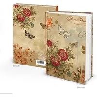 Logbuch-Verlag Notizbuch Kleines Nostalgie Notizbuch DIN A5 beige rosa floral mit Rosen &
