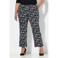 Ulla Popken Schlupfhose Jerseyhose Paisley weites Bein Elastikbund