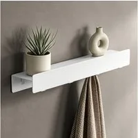 doporro Garderobenleiste Wandgarderobe Garderobenhaken 4/6/8 Haken mit Ablage aus Metall Stalo (4 St), Pulverbeschichtet mit Carbonstahl, 4/6/8 Haken Möglichkeiten