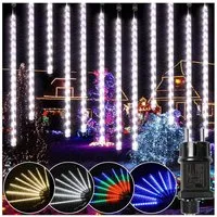 Rosnek LED-Lichterkette 30CM / 50CM LED Eiszapfen Lichterkette,Weihnachtsbeleuchtung Deko, 4 Farben, Warmweiß, Weiß, Mehrfarbig, Blau, 8 Röhren