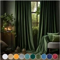 LMaxhome Verdunkelungsvorhang Blickdicht Samt Velvet Vorhang Gardinen Thermo Weihnachtsvorhänge Deko, (2 St), verdunkelnd, 132x213cm/244cm/274cm/305cm, Winter Verdickt
