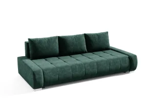 Sofa 3-Sitzer mit Schlaffunktion VOGAR Stoff Aston Flaschengrün