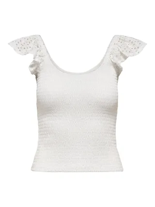 ONLY - ONLGWEN LIFE S/L SMOCK TOP JRS Cloud Dancer - Gr. - L