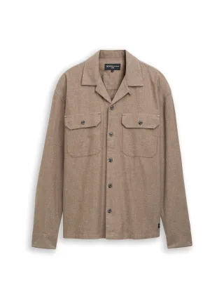 Denim Tom Tailor - Loose Fit Oxford Hemd brown grindle structure - Gr. - XL