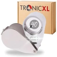 TronicXL Leuchtlupe Juwelier Lupe mit LED Leuchtet UV Mikroskop TASCHENLUPE FALTBAR, Taschenmikroskop, 1-tlg., Uhrmacher Juwelierlupe, Briefmarken Leuchtlupe Senioren