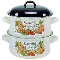 Krüger Dampfgartopf KARTOFFEL, Emaille (1-tlg), Dampfkochtopf, Induktion