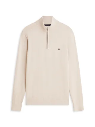 Tommy Hilfiger - Pullover mit Reißverschluss und Mock Neck beige - Gr. - XXL