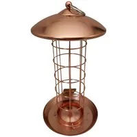 Dehner Vogelhaus Natura Premium Meisenknödel Futtersäule Joelle, Ø 16 cm, kupfer, aus langlebigem Metall
