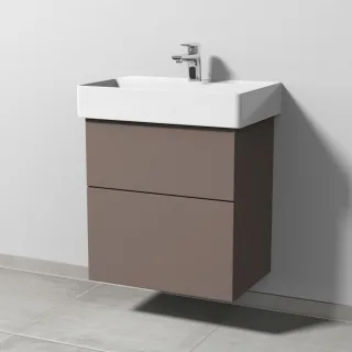 Sanipa 3way Waschtischunterbau zu Duravit Dura Square Waschtisch mit 2 Auszügen, Taupe-Matt SP4231T