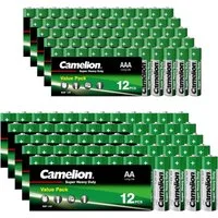 Camelion Batterien Set, 60 Stück AA + 60 Stück AAA Batterien Batterie, (120 St), 120x (60xAA+60xAAA) im Paket & 1,5V