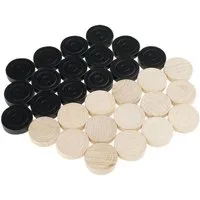 GICO Spielesammlung Damesteine / Mühlesteine 31/8mm mit 15 nat.,15 s. Blindprägung 2800