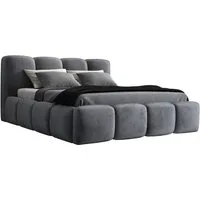 A&J MöbelLand GmbH Polsterbett DONA-OM mit Lattenrost und Bettkasten. (Bett mit Kopfteil. Lattenrost und Bettkasten Inclusive! Viele Varianten zur Auswahl – wählen Sie Größe und Farbe!, TOP ANGEBOT), Länge: 220 cm Höhe Kopfteil: 100 cm