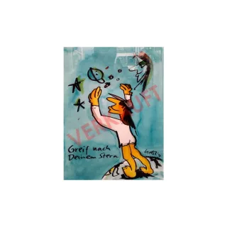 Udo Lindenberg Original Aquarell "Greif nach deinem Stern" ca. 72 x...