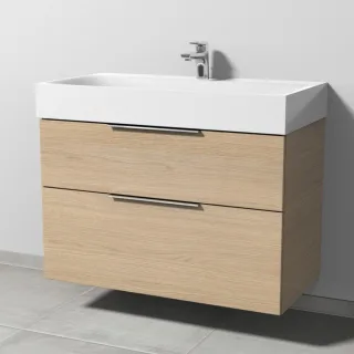 Sanipa 3way Waschtischunterbau zu Kaldewei Silenio Waschtisch mit 2 Auszügen, Eiche-Nordic UM45648