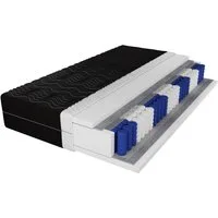 Taschenfederkernmatratze Taschenfederkern-Matratze 7 Zonen 20 cm Härtegrad H3, Deine Möbel 24, 20 cm hoch, (Bezug Schwarz oder Weiß, 80x200 90x200 100x200 120x200 140x200 160x200 180x200 200x200), Doppelseitig