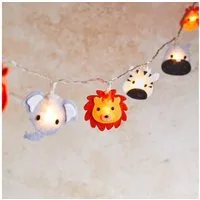 Lights4fun LED-Lichterkette 16er Safari Lichterkette Kinderzimmer aus Filz