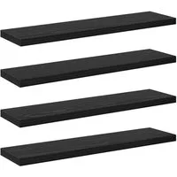 vidaXL Bücherregal Regalbrett 4 pcs Schwarz 40 x 10 x 1,5 cm Holzwerkstoff, 4-tlg.