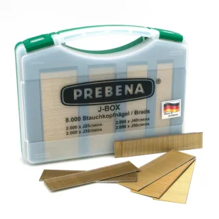 PREBENA J-BOX Stauchkopfnägel (Brads) verzinkt geharzt