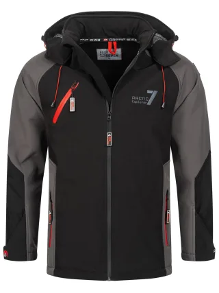 Arctic Seven Herren Softshell Jacke – Schwarz-Dunkelgrau