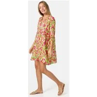 Rayshyne Tunikakleid PM-31 (Sommerkleid Jersey Strandkleid mit Muster in Einheitsgröße)