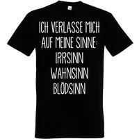 Youth Designz Print-Shirt Herren T-Shirt "Ich verlasse mich auf meine Sinne" Lustig Aufdruck mit witzigen Print für Herren Statement Geschenk